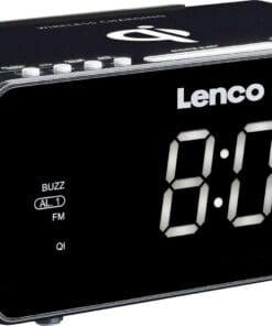 Lenco Stereo FM Clock Radio with Wireless charging - CR550BK