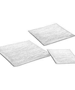 18 Piece Table Service Plates, Ribbed Glass - 77077