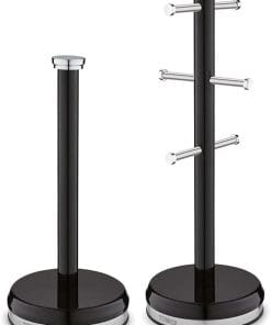 Tower Mug Tree & Kitchen Roll Holder Set