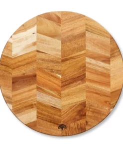Barbary & Oak Round Acacia Chevron Chopping Board